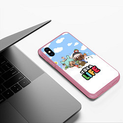 Чехол iPhone XS Max матовый Toca Life Sky, цвет: 3D-малиновый — фото 2
