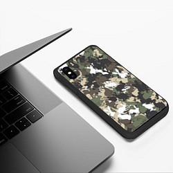 Чехол iPhone XS Max матовый Камуфляж с кроликами, цвет: 3D-черный — фото 2