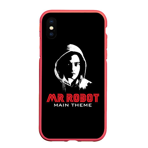 Чехол iPhone XS Max матовый MR ROBOT Хакер / 3D-Красный – фото 1