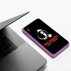 Чехол iPhone XS Max матовый MR ROBOT Хакер, цвет: 3D-фиолетовый — фото 2