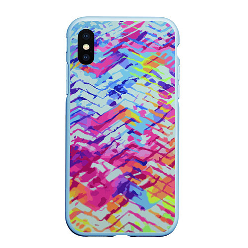 Чехол iPhone XS Max матовый Color vanguard pattern / 3D-Голубой – фото 1