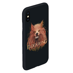 Чехол iPhone XS Max матовый Алый волк из Elden Ring, цвет: 3D-черный — фото 2