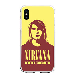 Чехол iPhone XS Max матовый Nirvana - Kurt Cobain, цвет: 3D-белый
