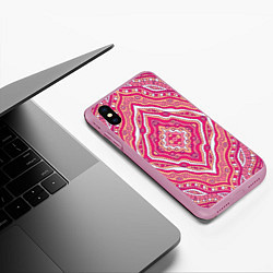 Чехол iPhone XS Max матовый Абстракция Узор розового цвета, цвет: 3D-розовый — фото 2