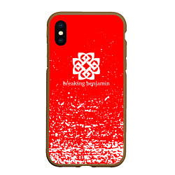 Чехол iPhone XS Max матовый Breaking Benjamin, цвет: 3D-коричневый