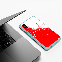 Чехол iPhone XS Max матовый BLOODBORNE HUNTER СИМВОЛ ОХОТНИКА, цвет: 3D-мятный — фото 2