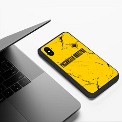 Чехол iPhone XS Max матовый RUSSIAN EMPIRE - ГЕРБ - Гранж, цвет: 3D-черный — фото 2