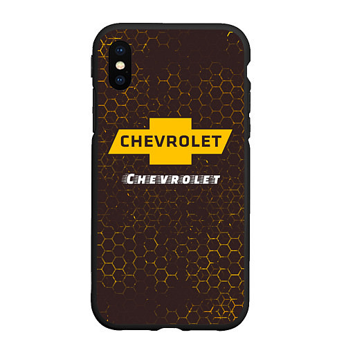 Чехол iPhone XS Max матовый ШЕВРОЛЕ Chevrolet Графика / 3D-Черный – фото 1