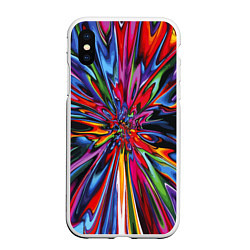 Чехол iPhone XS Max матовый Color pattern Impressionism, цвет: 3D-белый