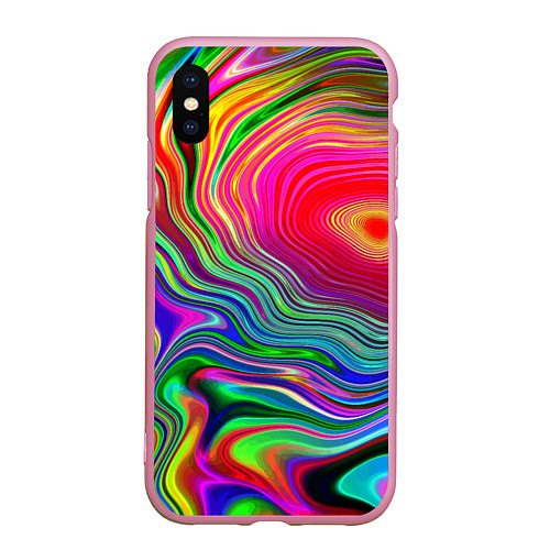 Чехол iPhone XS Max матовый Expressive pattern Neon / 3D-Розовый – фото 1