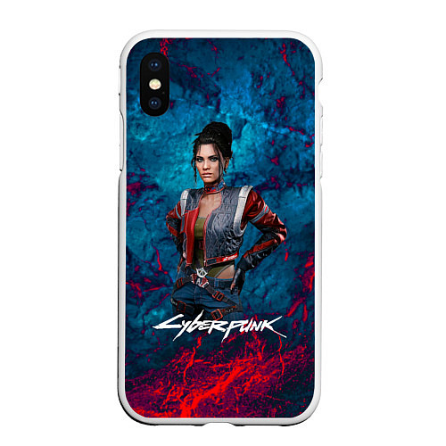 Чехол iPhone XS Max матовый Панам Cyberpunk2077 / 3D-Белый – фото 1