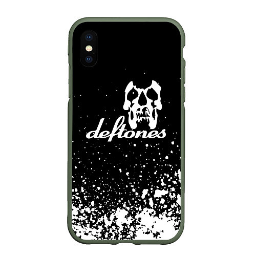 Чехол iPhone XS Max матовый Deftones - череп / 3D-Темно-зеленый – фото 1