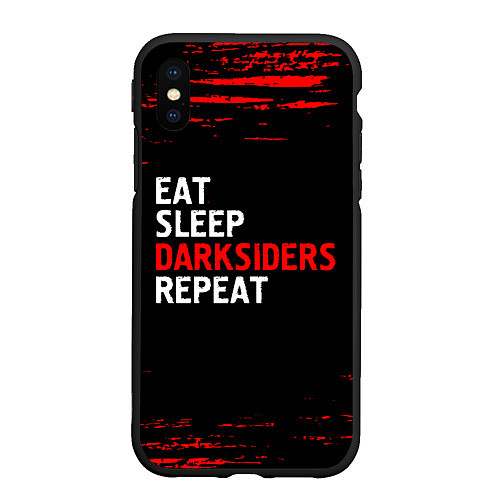 Чехол iPhone XS Max матовый Eat Sleep Darksiders Repeat Краска / 3D-Черный – фото 1