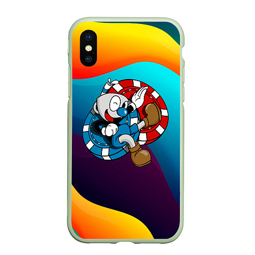 Чехол iPhone XS Max матовый Cuphead Чашечки / 3D-Салатовый – фото 1