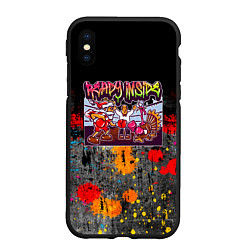 Чехол iPhone XS Max матовый Бокс Санты и Индюка, цвет: 3D-черный