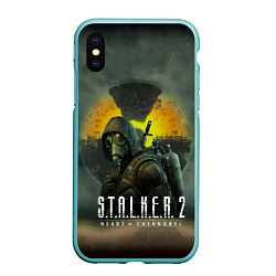 Чехол iPhone XS Max матовый S T A L K E R 2 Heart of Chernobyl Сталкер 2 Сердц, цвет: 3D-мятный