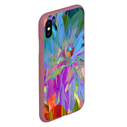 Чехол iPhone XS Max матовый Abstract color pattern Summer 2022, цвет: 3D-малиновый — фото 2