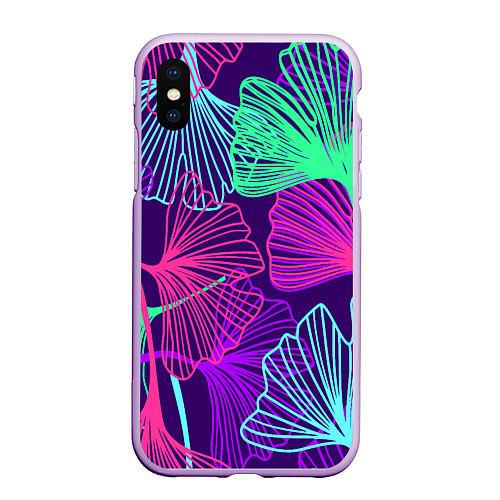 Чехол iPhone XS Max матовый Neon color pattern Fashion 2023 / 3D-Сиреневый – фото 1