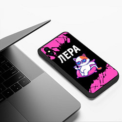 Чехол iPhone XS Max матовый Лера - КОШЕЧКА - Краска, цвет: 3D-черный — фото 2