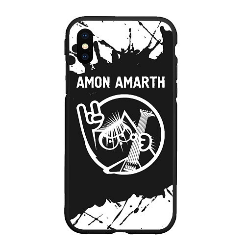 Чехол iPhone XS Max матовый Amon Amarth КОТ Брызги / 3D-Черный – фото 1