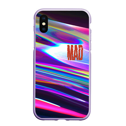 Чехол iPhone XS Max матовый Neon pattern Mad / 3D-Светло-сиреневый – фото 1