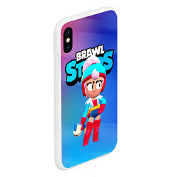 Чехол iPhone XS Max матовый BrawlStars Janet Джанет, цвет: 3D-белый — фото 2