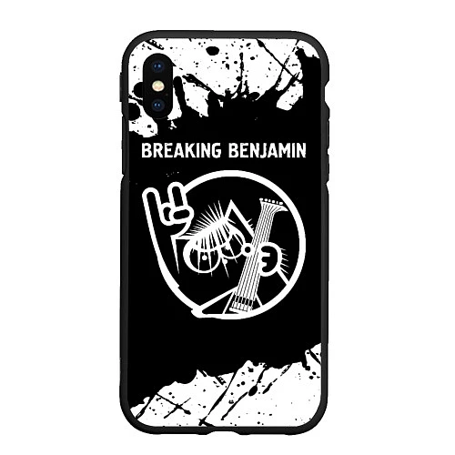 Чехол iPhone XS Max матовый Breaking Benjamin КОТ Брызги / 3D-Черный – фото 1