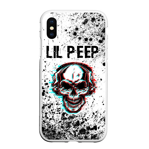 Чехол iPhone XS Max матовый Lil Peep ЧЕРЕП Краска / 3D-Белый – фото 1