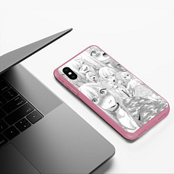 Чехол iPhone XS Max матовый Марин Китагава Эта фарфоровая кукла влюбилась Patt, цвет: 3D-малиновый — фото 2