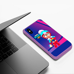 Чехол iPhone XS Max матовый BRAWLSTARS JANET ДЖАНЕТ, цвет: 3D-фиолетовый — фото 2