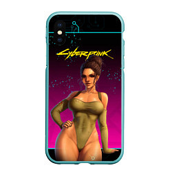 Чехол iPhone XS Max матовый Sexy сyberpunk Panam 18, цвет: 3D-мятный