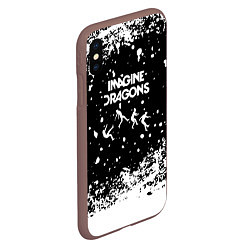 Чехол iPhone XS Max матовый Imagine dragons rock, цвет: 3D-коричневый — фото 2