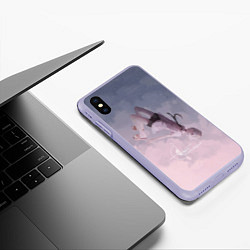 Чехол iPhone XS Max матовый Летящий Карма Класс убийц, цвет: 3D-светло-сиреневый — фото 2