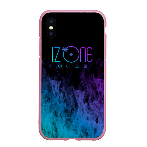 Чехол iPhone XS Max матовый Izone neon огонь / 3D-Розовый – фото 1