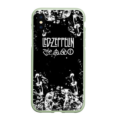 Чехол iPhone XS Max матовый LED ZEPPELIN texture вода / 3D-Салатовый – фото 1