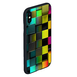 Чехол iPhone XS Max матовый Colored Geometric 3D pattern, цвет: 3D-черный — фото 2