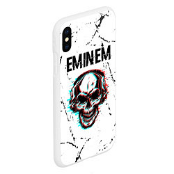 Чехол iPhone XS Max матовый Eminem ЧЕРЕП Потертости, цвет: 3D-белый — фото 2