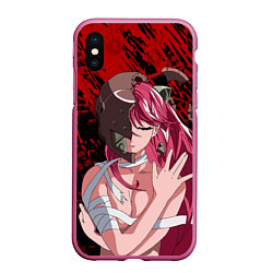 Чехол iPhone XS Max матовый Elfen Lied 3D, цвет: 3D-малиновый