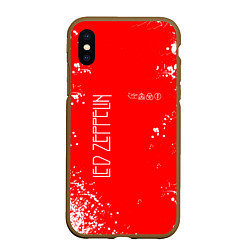 Чехол iPhone XS Max матовый ЛЕД ЗЕППЕЛИН LED ZEPPELIN, цвет: 3D-коричневый