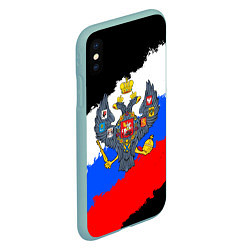 Чехол iPhone XS Max матовый Россия - имперский герб, цвет: 3D-мятный — фото 2