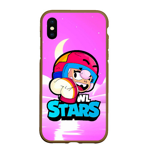 Чехол iPhone XS Max матовый Иконка brawlstars Бонни Bonny / 3D-Коричневый – фото 1