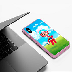 Чехол iPhone XS Max матовый JANET BRAWLSTARS ДЖАНЕТ, цвет: 3D-розовый — фото 2