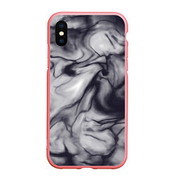 Чехол iPhone XS Max матовый Бело-черный тай-дай, цвет: 3D-баблгам