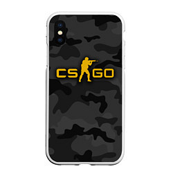 Чехол iPhone XS Max матовый Counter-Strike Камуфляж Тёмные Воды, цвет: 3D-белый