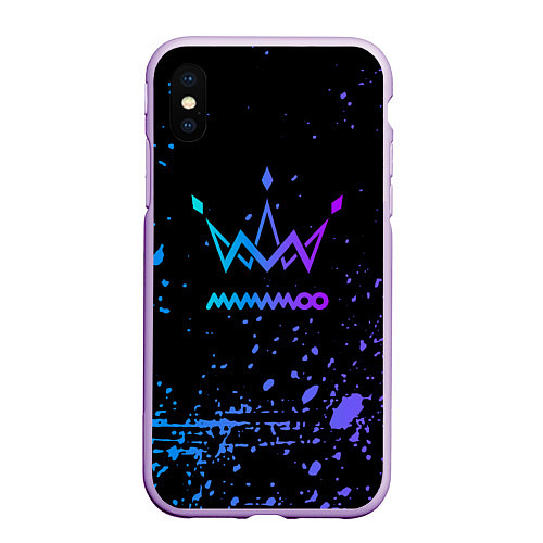 Чехол iPhone XS Max матовый Mamamoo neon / 3D-Сиреневый – фото 1