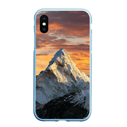 Чехол iPhone XS Max матовый Та самая Джомолунгма Сагарматха Everest / 3D-Голубой – фото 1