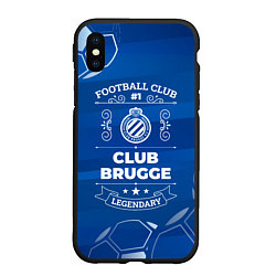 Чехол iPhone XS Max матовый Club Brugge FC 1, цвет: 3D-черный