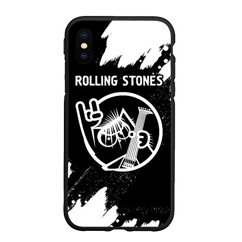 Чехол iPhone XS Max матовый Rolling Stones - КОТ - Краска / 3D-Черный – фото 1