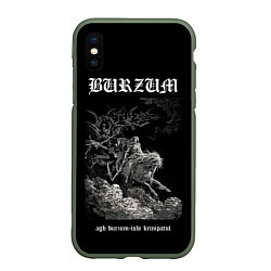 Чехол iPhone XS Max матовый Burzum ishi krimpatul, цвет: 3D-темно-зеленый