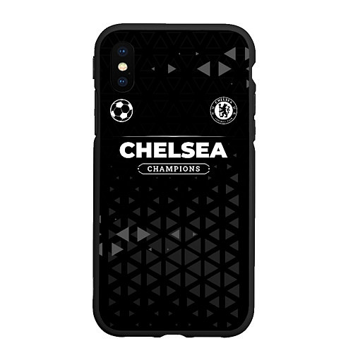 Чехол iPhone XS Max матовый Chelsea Форма Champions / 3D-Черный – фото 1